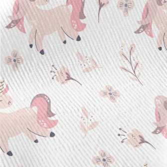 Pink Unicorn With Flowers Standard Corduroy
