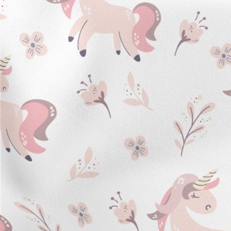 Pink Unicorn With Flowers Stretch Ponte