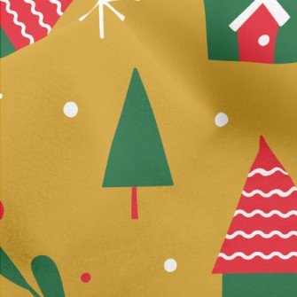 Christmas Color Small House Micro Fleece