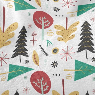 Christmas Trees In Various Sha Minky