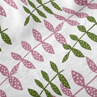 Dotted Two-color Leaves Minky