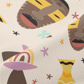 African Mask Vase Piqué