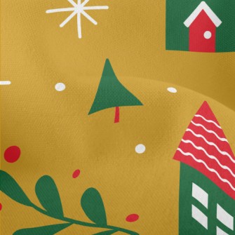 Christmas Color Small House Lightweight Performance Linen