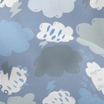 Lightning Rain Dark Clouds Lightweight Performance Linen