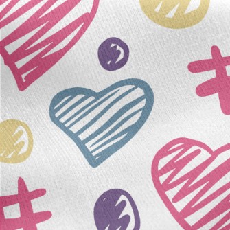 Cute Graffiti Love Heart Jersey Backed Fleece