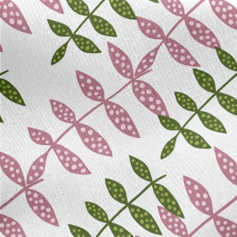 Dotted Two-color Leaves Jersey Backed Fleece