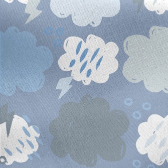 Lightning Rain Dark Clouds Jersey Backed Fleece
