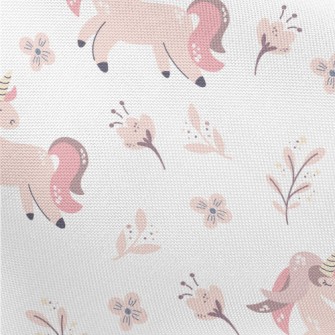 Pink Unicorn With Flowers Pongee