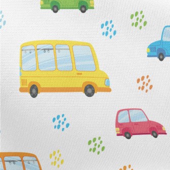Colorful Cars And Buses Pongee