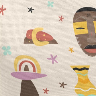African Mask Vase Pongee