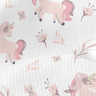 Pink Unicorn With Flowers Stretch Jersey