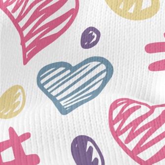 Cute Graffiti Love Heart Stretch Jersey