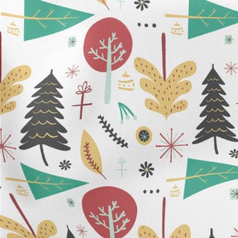 Christmas Trees In Various Sha Lightweight Cotton Poplin