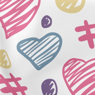 Cute Graffiti Love Heart Lightweight Cotton Poplin