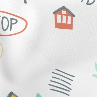 Small House On Country Road Lightweight Cotton Poplin