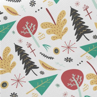 Christmas Trees In Various Sha Midweight Cotton Poplin
