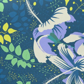Cool Hibiscus Leaves Midweight Cotton Poplin