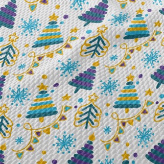 Stacked Lines Christmas Tree Birdseye Piqué