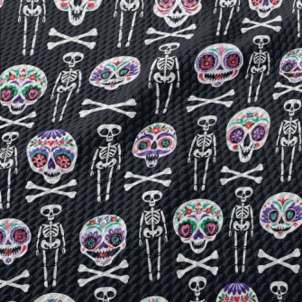 Gorgeously Painted Skull Birdseye Piqué