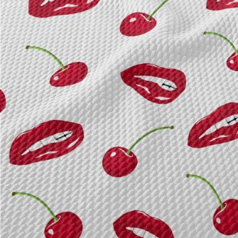 Big Red Lip Cherry Birdseye Piqué