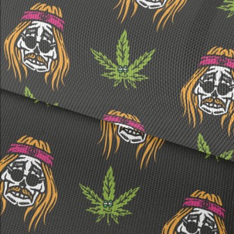 Marijuana Leaf And Hippie Skul Waterproof Oxford