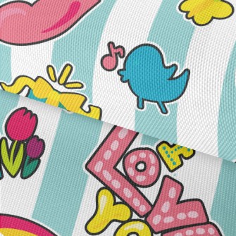 I Love You Cartoon Waterproof Oxford