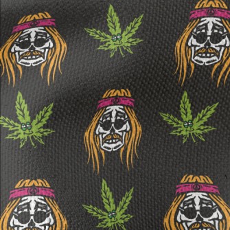 Marijuana Leaf And Hippie Skul Waterproof Canvas