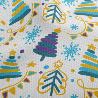 Stacked Lines Christmas Tree Athletic Mesh Flat Back