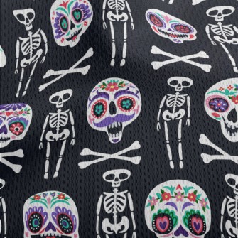 Gorgeously Painted Skull Athletic Mesh Flat Back