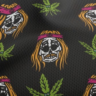 Marijuana Leaf And Hippie Skul Athletic Mesh Flat Back