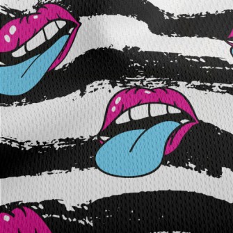 Heavy Metal Lips And Tongue Athletic Mesh Flat Back