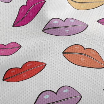 Bright Color Lips Athletic Mesh Flat Back