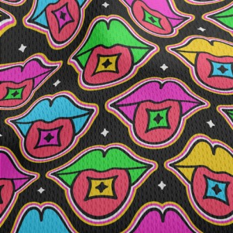 Fluorescent Lips And Tongue Athletic Mesh Flat Back