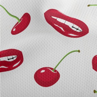 Big Red Lip Cherry Athletic Mesh Flat Back