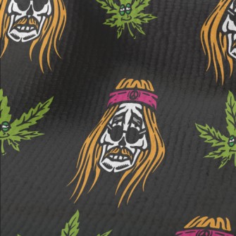 Marijuana Leaf And Hippie Skul Terry