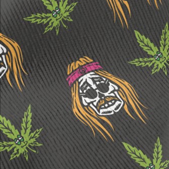 Marijuana Leaf And Hippie Skul Standard Corduroy
