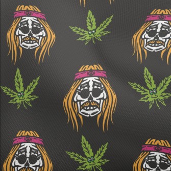 Marijuana Leaf And Hippie Skul Dobby