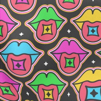 Fluorescent Lips And Tongue Stretch Ponte
