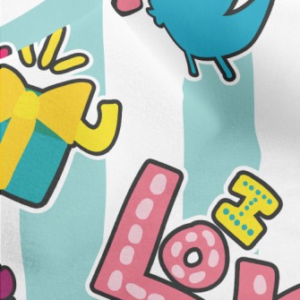 I Love You Cartoon Micro Fleece