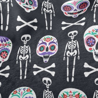 Gorgeously Painted Skull Minky