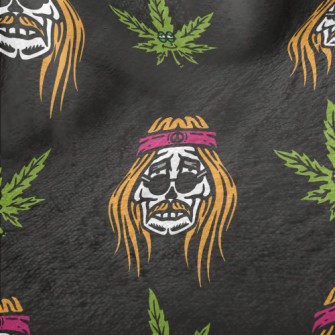 Marijuana Leaf And Hippie Skul Minky