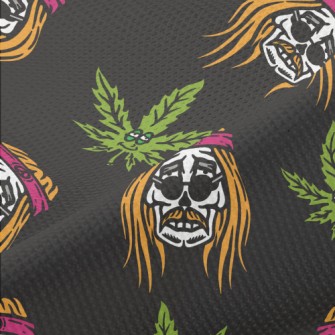 Marijuana Leaf And Hippie Skul Piqué