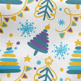 Stacked Lines Christmas Tree Jersey Backed Fleece