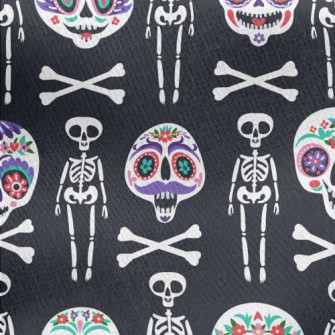 Gorgeously Painted Skull Jersey Backed Fleece