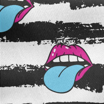 Heavy Metal Lips And Tongue Jersey Backed Fleece
