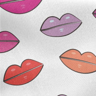 Bright Color Lips Jersey Backed Fleece