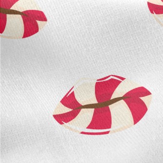 Candy Style Lips Jersey Backed Fleece