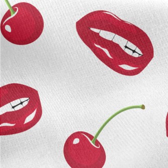 Big Red Lip Cherry Jersey Backed Fleece
