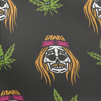 Marijuana Leaf And Hippie Skul Pongee