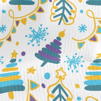 Stacked Lines Christmas Tree Stretch Jersey